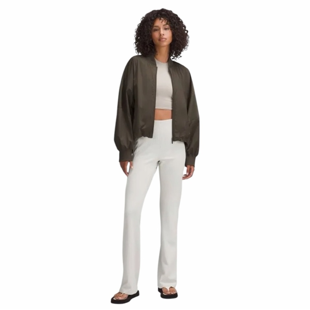 Nwt Lululemon Ribbed Softstreme Flared Pant *Tall Size 4 Bone 35.5" Inseam
